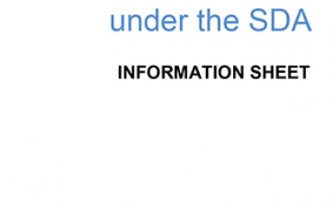 Cover page with the title Religious exemptions under the SDA INFORMATION SHEET and the Australian Human Rights Commission logo at the bottom.